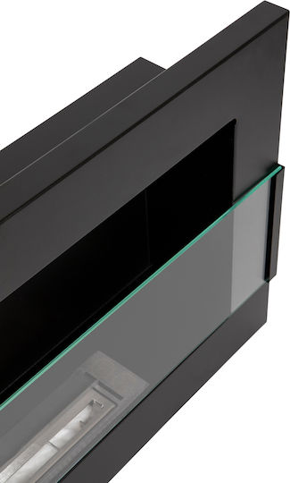 Globmetal Montat pe perete Șemineu pe bioetanol Interior Negru 120x12x40cm