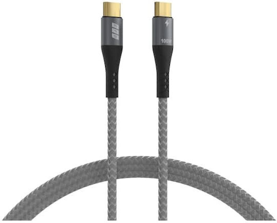 EFB Braided USB 2.0 Cable USB-C male - USB-C 100W PD Γκρι 3m