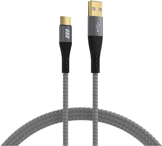 EFB Braided USB 2.0 Cable USB-C Male - USB-A 60W PD Gold 1m