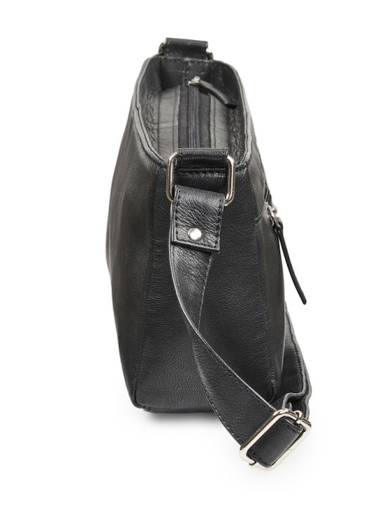 Leder Damentasche Schultertasche Schwarz