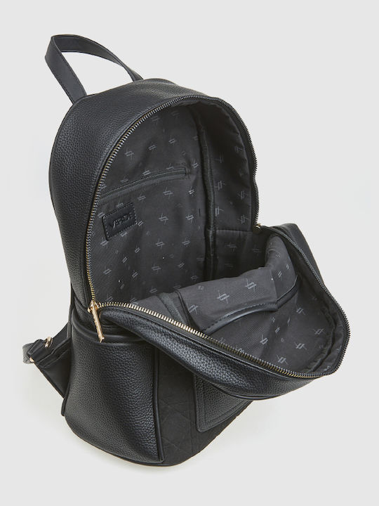Leder Damentasche Rucksack Schwarz
