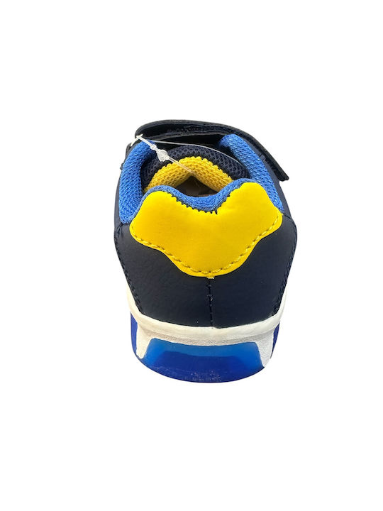 Παιδικά Sneakers με Σκρατς & Φωτάκια Μπλε