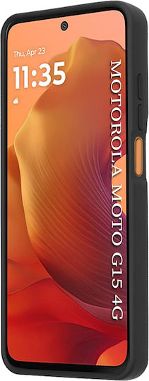 Techsuit Glinth Umschlag Rückseite Silikon Schwarz (Moto G15)