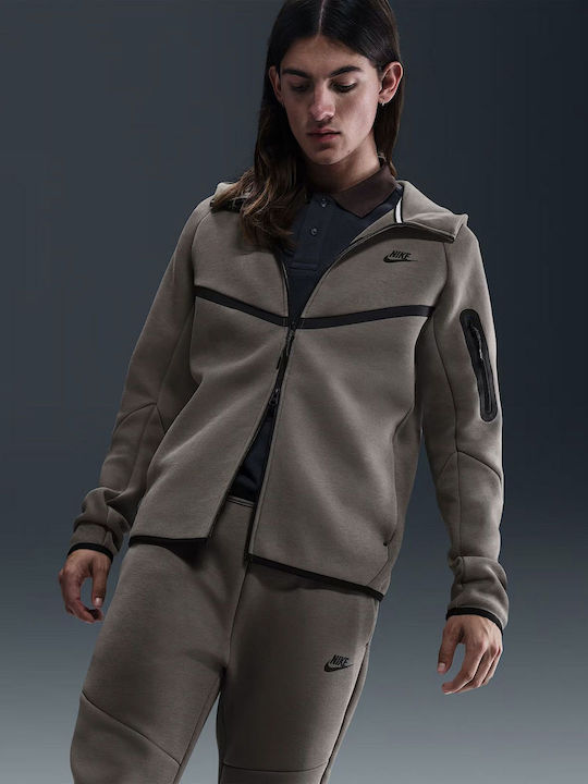 Tech Fleece Dri-Fit Cardigan with Hood Beige