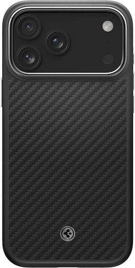Spigen Enzo Aramid T Umschlag Rückseite Aramid Fiber Black Silver (iPhone 17 Pro)