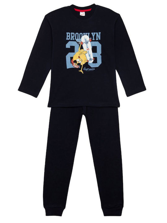 Minerva Kids' Pajamas Blue Marine Cartoon Mix