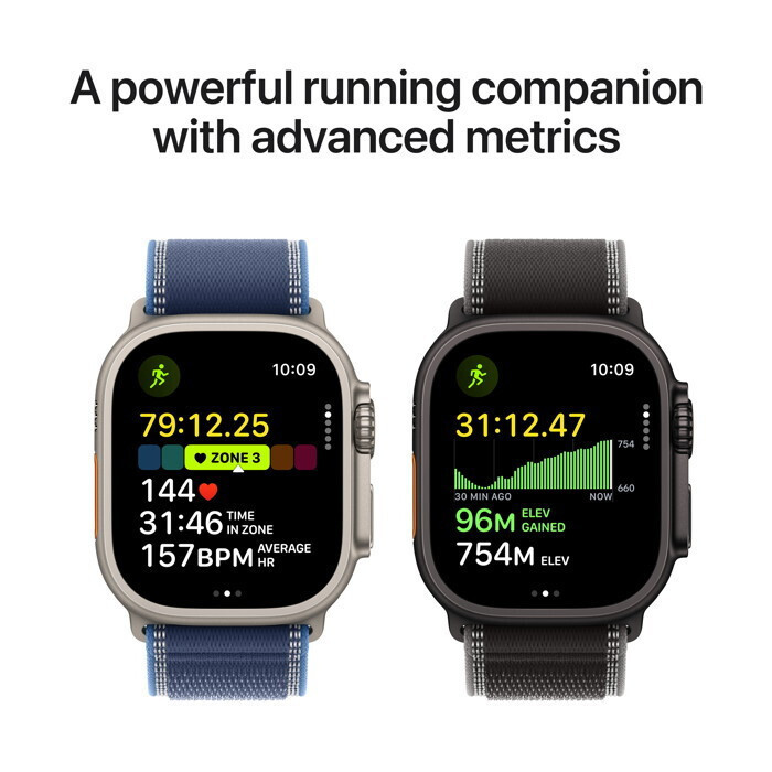 Apple Watch Ultra 3 Titanium 49mm Αδιάβροχο με eSIM και Παλμογράφο (Black Titanium Case with Black Titanium Milanese Loop - Large)