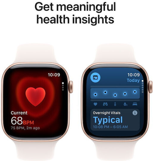 Apple Watch Series 11 Алуминий 42мм Водоустойчив с eSIM и Пулсомер (Rose Gold Aluminium Case with Light Blush Sport Band - S/M)