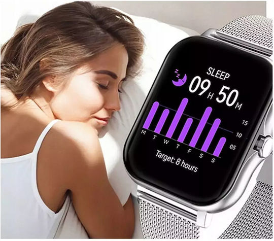 Verk Group Y13 Smartwatch με Παλμογράφο (Ασημί)