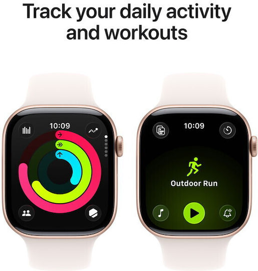 Apple Watch Series 11 Aluminium 42mm Waterproof with Heart Rate Monitor (Rose Gold Aluminium Case with Light Blush Sport Band - M/L)