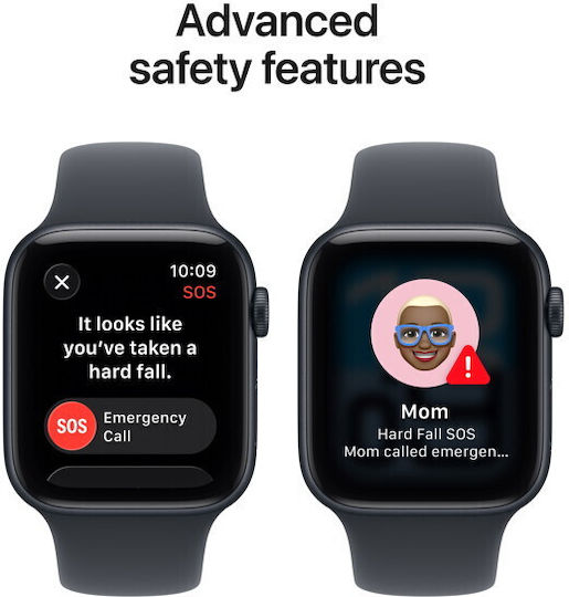 Apple Watch SE 3 Aluminium 40mm Αδιάβροχο με Παλμογράφο (Midnight Aluminium Case with Midnight Sport Band - M/L)