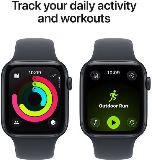 Apple Watch SE 3 Алуминий 44мм с eSIM и Пулсомер (Midnight Aluminium Case with Midnight Sport Band - S/M)