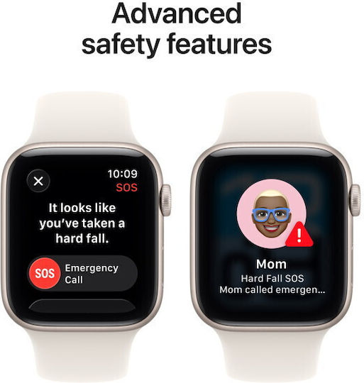 Apple Watch SE 3 Aluminium 40mm Waterproof with Heart Rate Monitor (Starlight Aluminium Case with Starlight Sport Band - M/L)