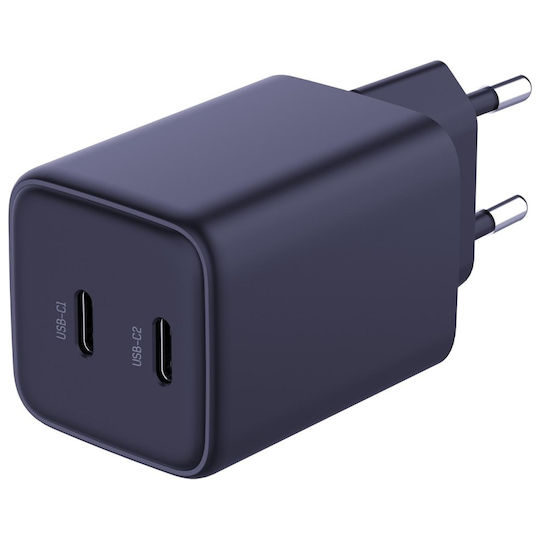 3MK Φορτιστής Χωρίς Καλώδιο με 2 Θύρες USB-C 45W Power Delivery Μαύρος (Hyper Charger)