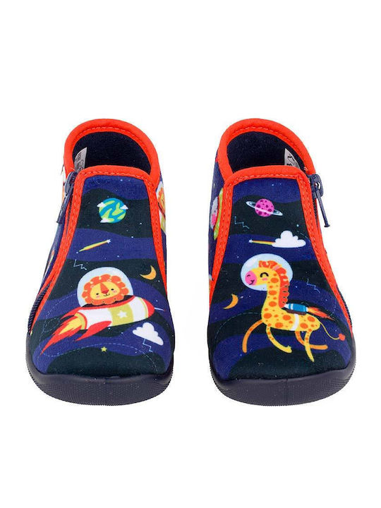 Kinderhausschuhe Stiefel Blau