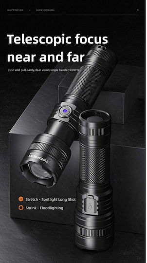 Supfire Lanternă cu Bliț LED Reîncărcabilă IP43 cu Luminozitate Maximă 1200 Lumen