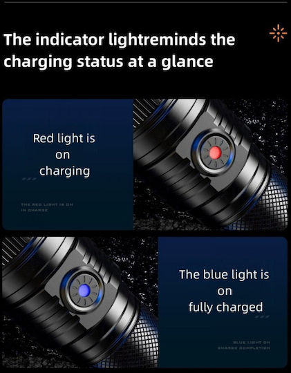 Supfire Lanternă cu Bliț LED Reîncărcabilă IP43 cu Luminozitate Maximă 1200 Lumen