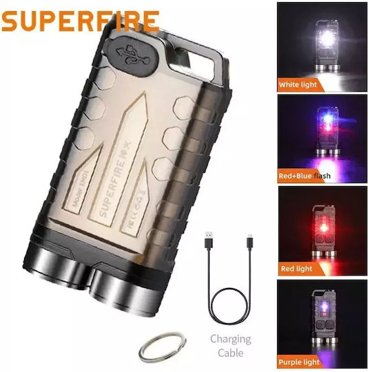 Supfire Lumină de lucru și de sit, cu baterie Lanternă Brevet LED IP65 cu Luminozitate Maximă 800lm Roșu