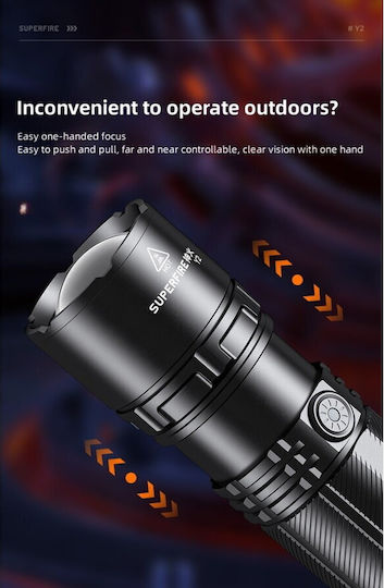 Supfire Lanternă cu LED Reîncărcabilă IP44 cu Luminozitate Maximă 1400 Lumen