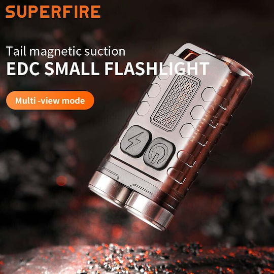 Supfire Lumină de lucru și de sit, cu baterie Lanternă Brevet LED IP65 cu Luminozitate Maximă 800lm Roșu