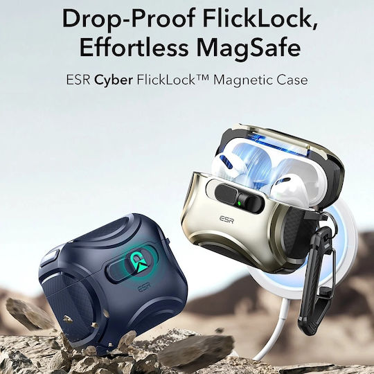 ESR Cyber Flicklock Halolock Θήκη Πλαστική σε Μπλε χρώμα για Apple AirPods Pro 3
