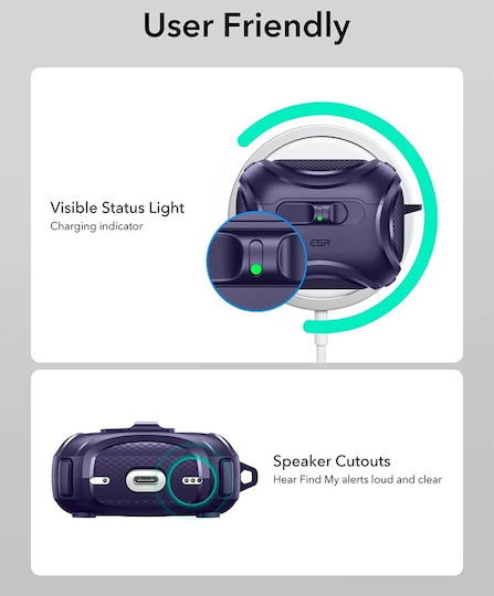 ESR Cyber Flicklock Halolock Θήκη Σιλικόνης σε Μωβ χρώμα για Apple AirPods Pro 3