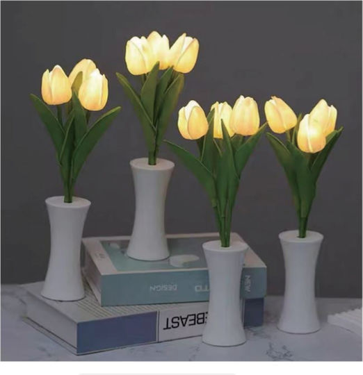 LED-Beleuchteter Blumenstrauß Mit Batterien Gelbe Tulpen 31cm