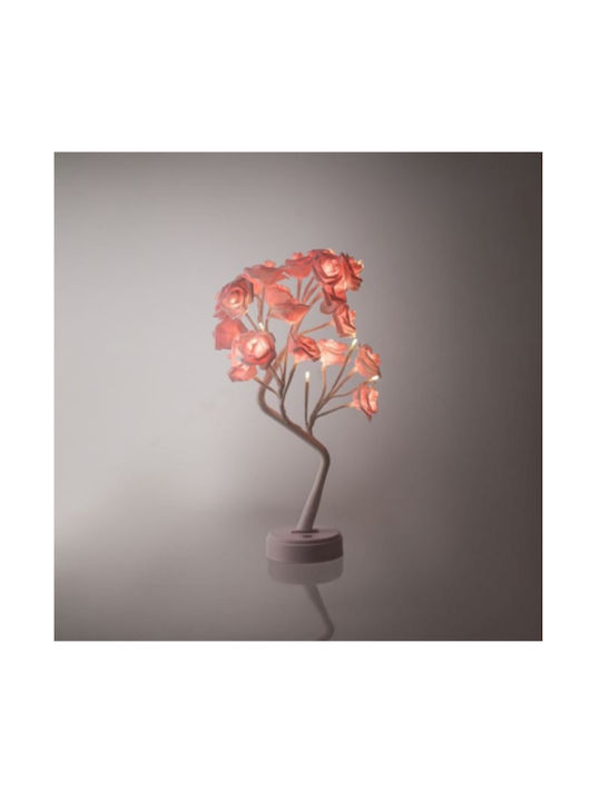 LED Baum mit Rosa Rosen Beleuchtung USB & 2 Beleuchtungsfunktionen 48cm