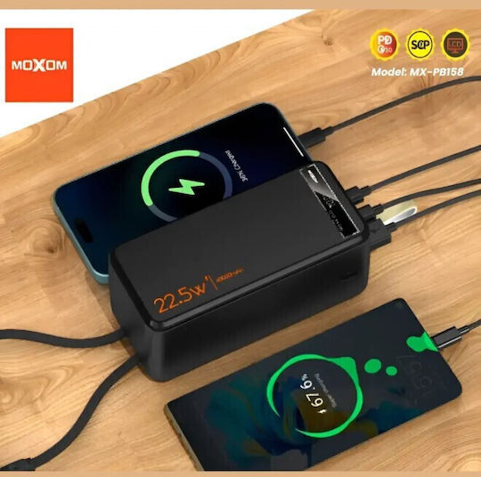 Moxom MX-PB158 Power Bank 50000mAh with 2 USB-A Ports and USB-C Port Power Delivery Black