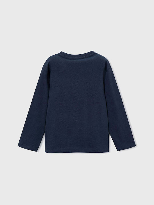 Kids' Shirt Long Sleeve Navy Blue Basic