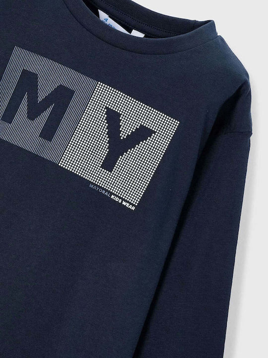 Kids' Shirt Long Sleeve Navy Blue Basic