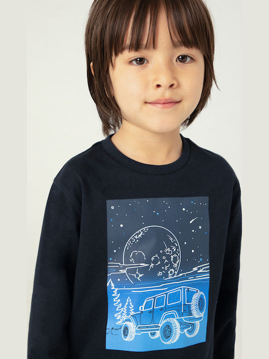 Kids Long-Sleeved Black Blouse Glow In The Dark