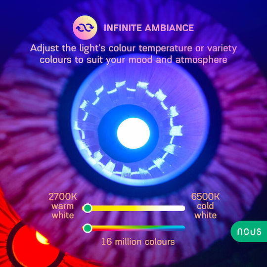 Nous Смарт крушки LED 9W за фасунга E27 RGB 810лм Димируем 2бр