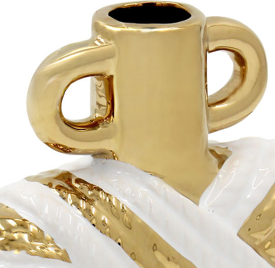 Keskor Βάζο Κεραμικό Λευκό Φ16xΥ17cm