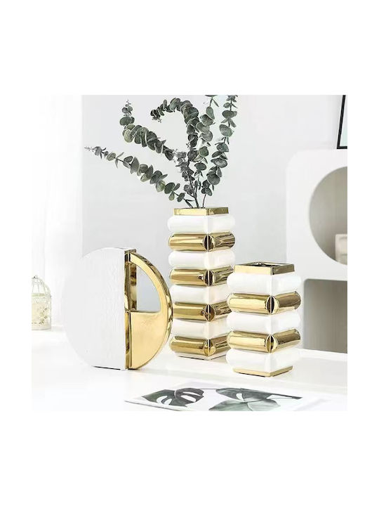 Keskor Decorative Vase White 12x12x32cm