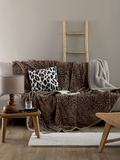 Palamaiki Yuki Fleece Blanket Super Double 220x240cm Brown