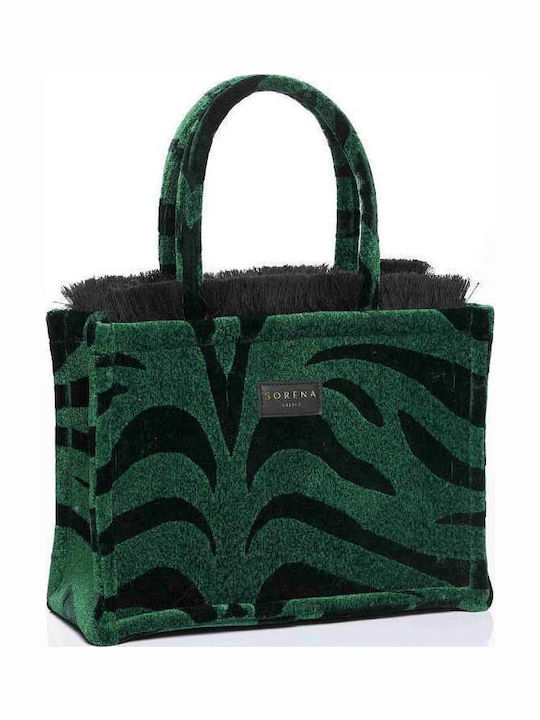 Animal Velvet Damentasche Tote Handtasche Petrol Blau