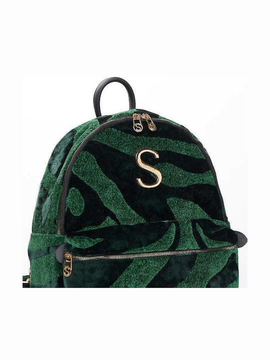 Animal Velvet Damentasche Rucksack Petrol Blau
