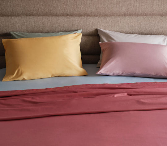 Nef-Nef Homeware Basic Σεντόνι Υπέρδιπλο με Λάστιχο 160x200+30εκ. Terracotta