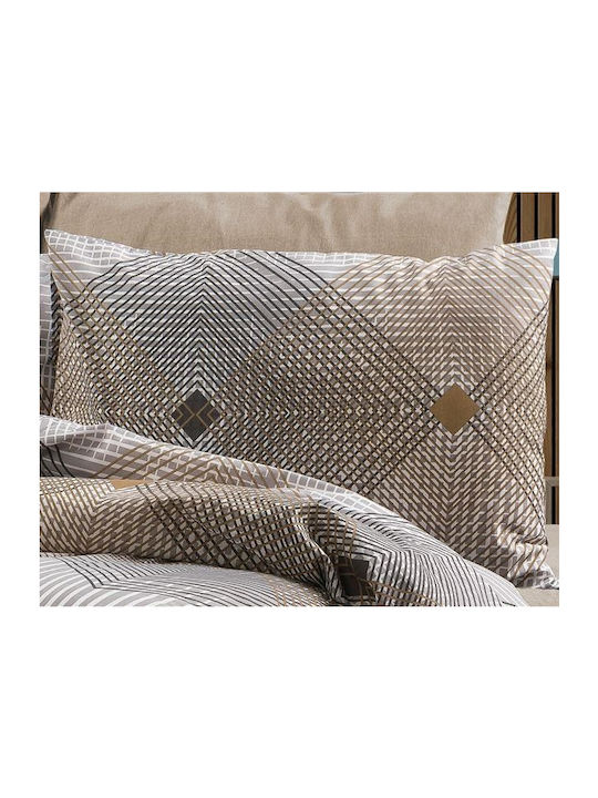 Dimcol Σετ Σεντόνια Υπέρδιπλα 240x270εκ. 603 Grey-mocha (4τμχ)