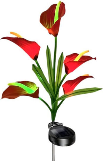 Set 2 Eingesteckte Solarleuchten Blumen mit Rot Licht IP65