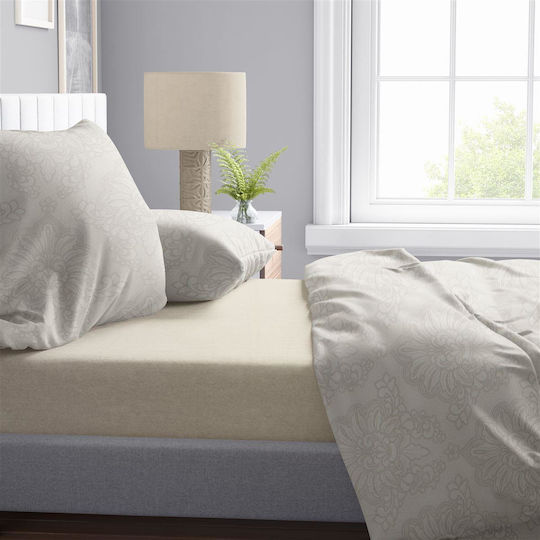 Dimcol Bettwäsche-Set Überdoppel 240x270cm. Artemis 702 Beige 4Stück