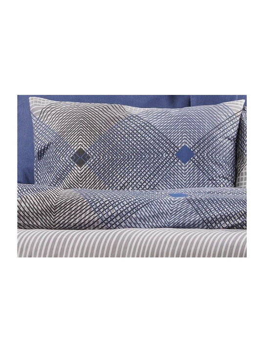 Dimcol Σετ Σεντόνια Μονά 160x240εκ. 604 Grey-blue (3τμχ)