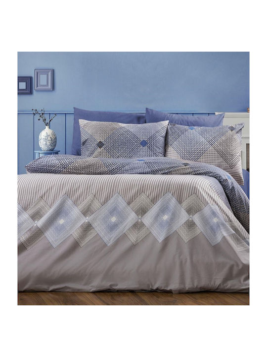 Dimcol Σετ Σεντόνια Μονά 160x240εκ. 604 Grey-blue (3τμχ)