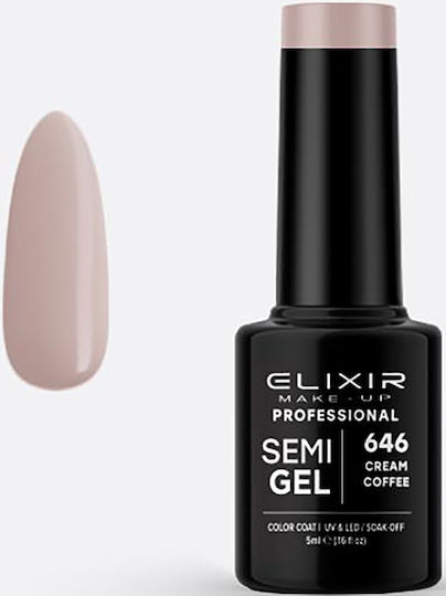 Elixir Semi Gel Semi-Permanent Nail Polish 646 Cream Coffee 5ml 1pcs