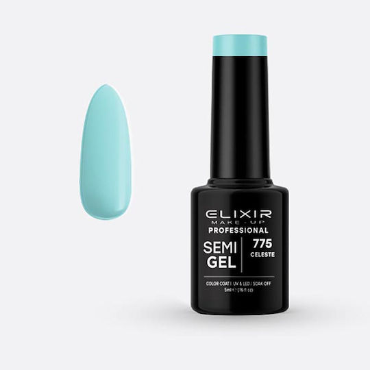 Elixir Semi Gel Хибриден Лак за Нокти 775 Celeste 5мл 1бр