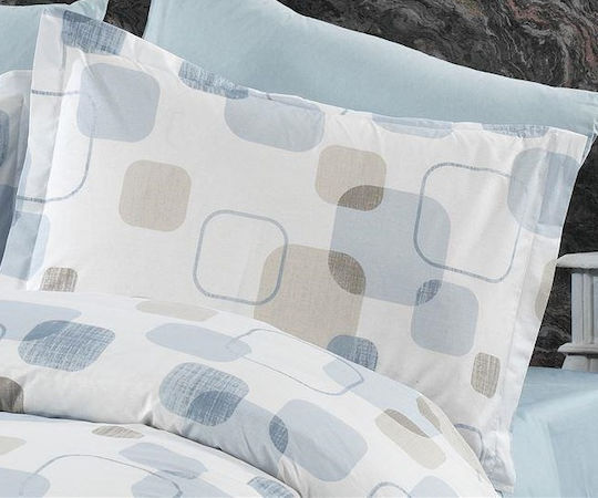 Dimcol Melina 707 Super Double 220x240cm White-Light Blue