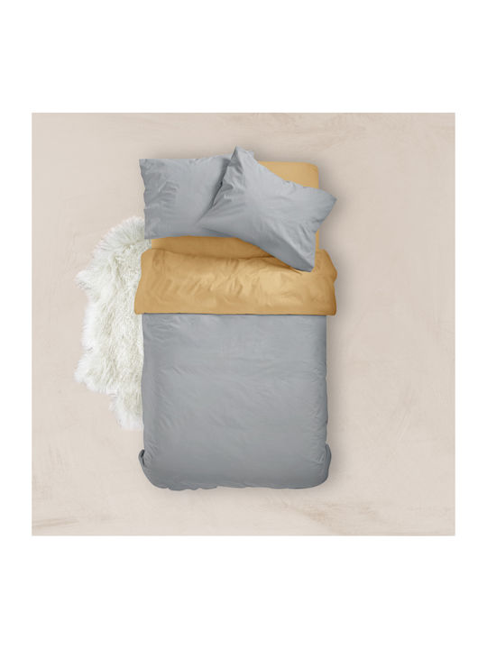Borea Duvet Cover Cotton Queen 220x240 Solid Line Bordeaux-Haki