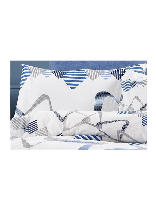 Dimcol Duvet Cover Single 160x240 Dareia 489 White-blue