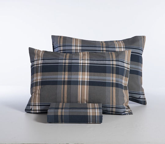 Nef-Nef Homeware Σετ Παπλωματοθήκη Βαμβακερή Υπέρδιπλη με 2 Μαξιλαροθήκες 240x220cm Surface Denim